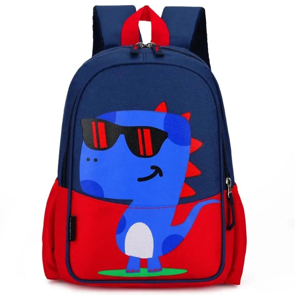 1067.Jpg Dino With Spectacle Blue And Red Color Bag - Image 1