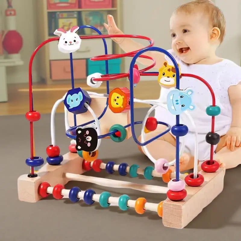 1294.Jpg Beading Maze Preschool Wooden Roller Toy - Image 1