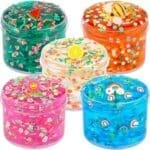 CLEAR SLIME KIT 6 PACK CRUNCHY GLITTER CRYSTAL SLIME