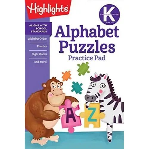 617.Jpg Alphabet Puzzles Practice Pad Kindergarten (Highlights Learn On The Go) - Image 1