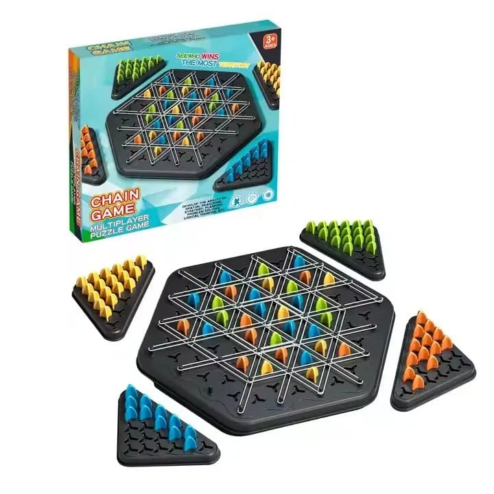 903.Jpg Chain Triangle Chess Game, Mini Plastic Chain Chess Puzzle - Image 1