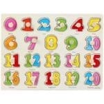 WOODEN PUZZLE NUMBERS KNOBS 1-20