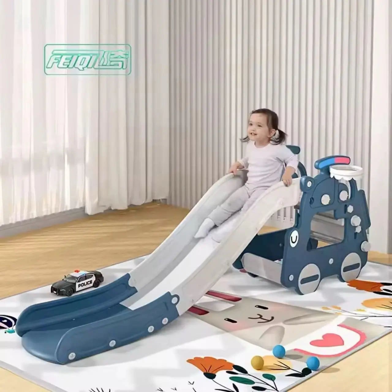 1282.Jpg Police Car-Shaped Toddler Slide - Image 1