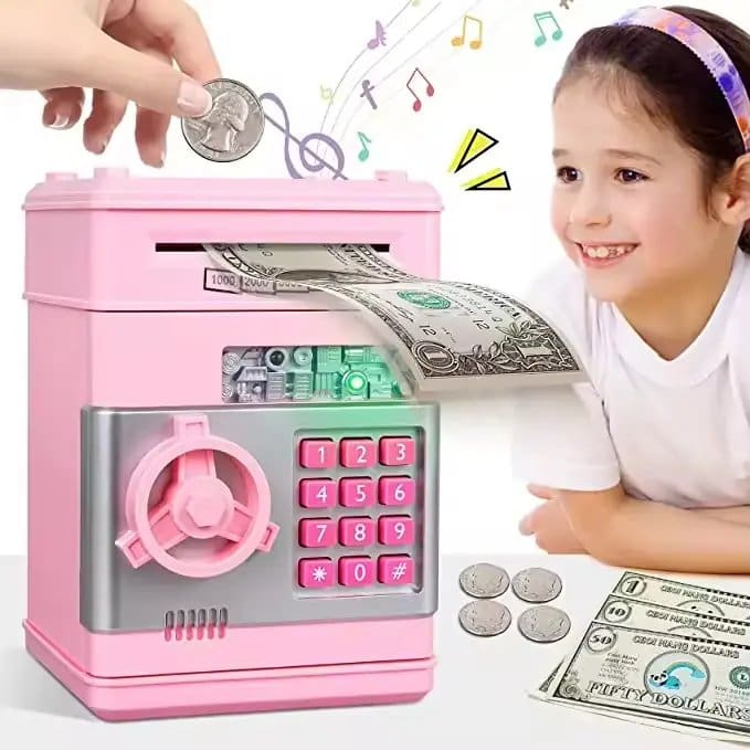 1419.Jpg Money Box Modern Digital Atm Piggy Bank For Kids With Password And Thumb Lock - Image 1
