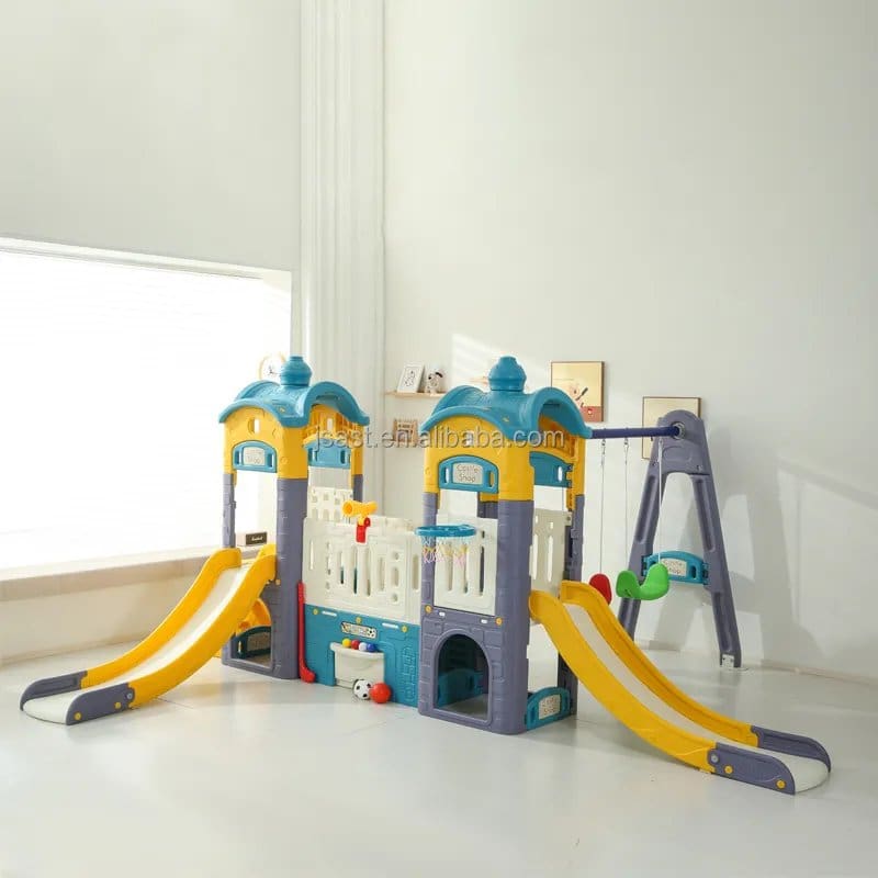 1581.Jpg All Complete Preschool Double Slide, Swings And House Play Set Size:390*360*180Cm - Image 1