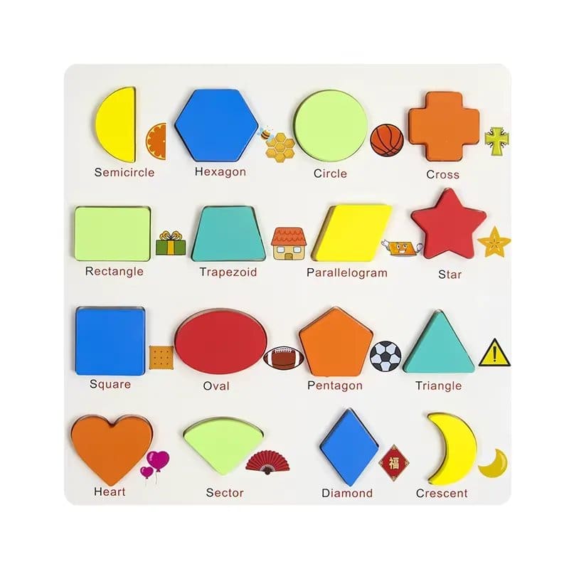 1636.Jpg Wooden Shapes And Name Puzzle Board - Image 1