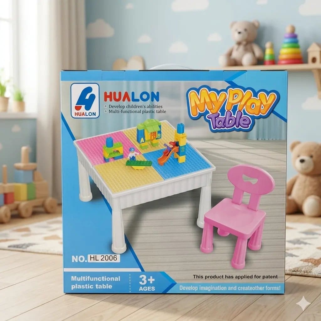 1566.Jpg Toddler Lego Activity Table And Stool - Image 1