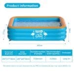 [SKP03383] Premium Thickness Inflatable Swimming Pool Outer Size: 243*177*50cm; Inner Size: 196*128*50cm